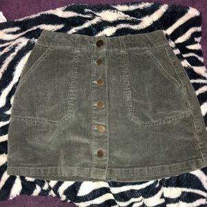 Corduroy green skirt